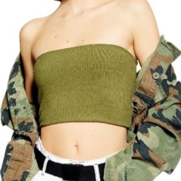 Topshop Tops - topshop bandeau green top size 6 NWT